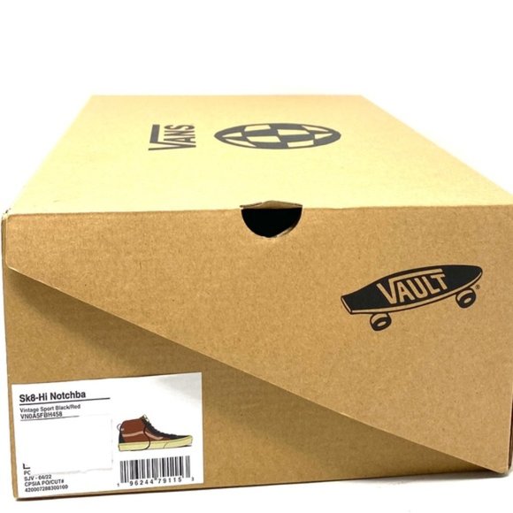 VANS Sk8-Hi Notchback Split VR3 Shoes Women Leather Red Black Canvas VN0A5FBH458 - Picture 8 of 9